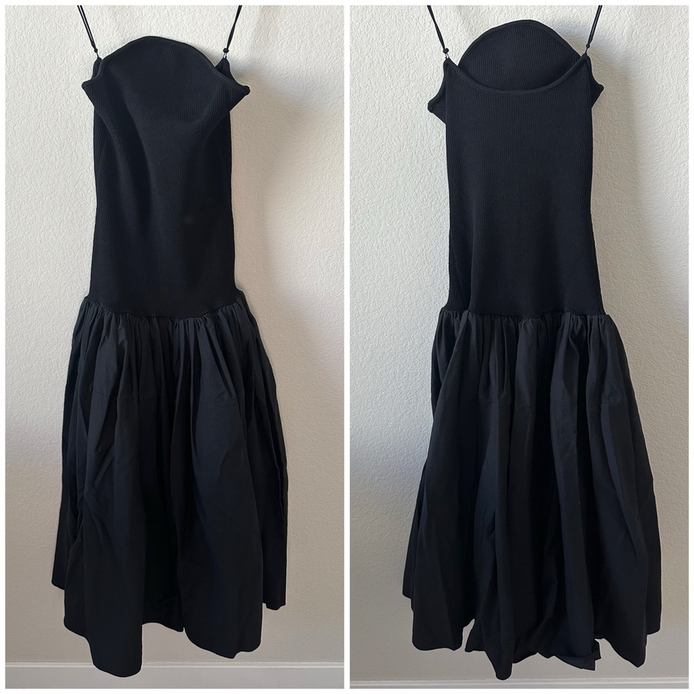 ALEXIS Kamali Strapless Combo Knit Midi Black SZ S - Picture 3 of 7